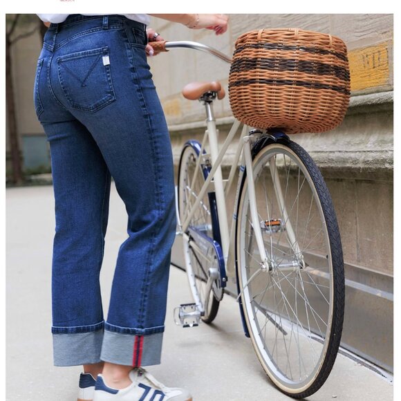 NWT Mersea Bessie Straight Leg Cuffed Jeans in "Faded Ink" Size 25 - Picture 4 of 7